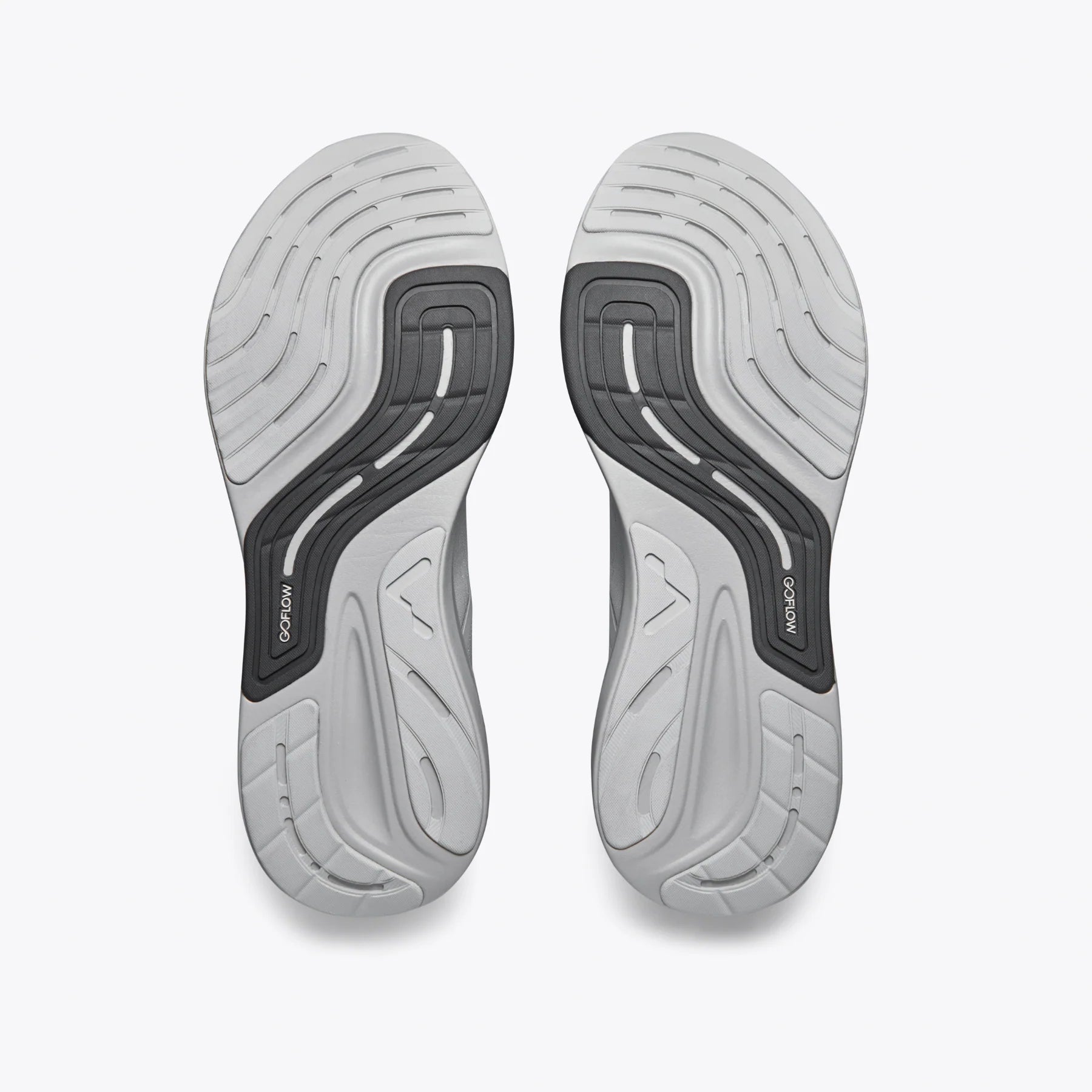Mount to Coast P1 Cinder running shoes sole view with GOFLOW technology #Color_cinder