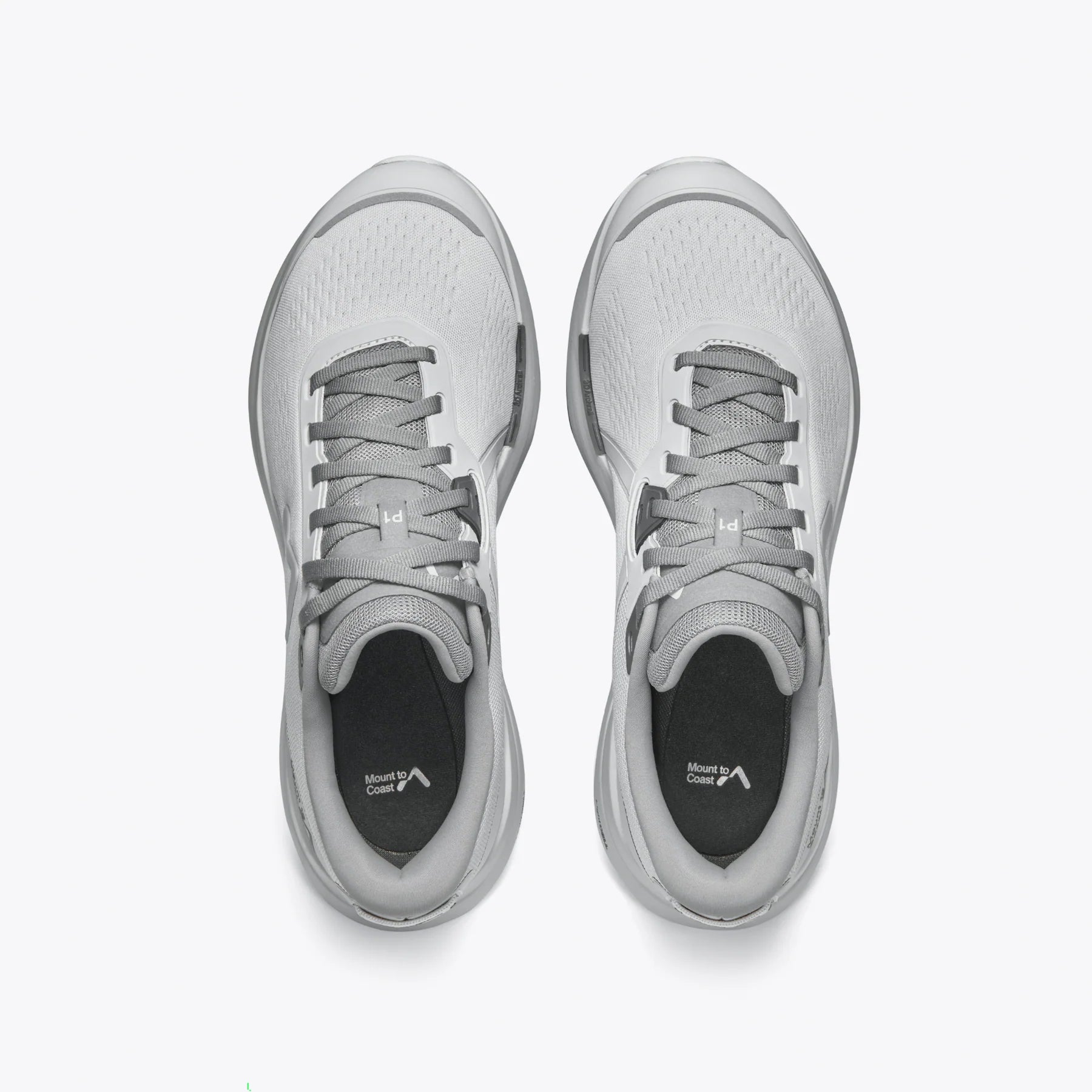 Mount to Coast P1 Cinder running shoes, top view #Color_cinder