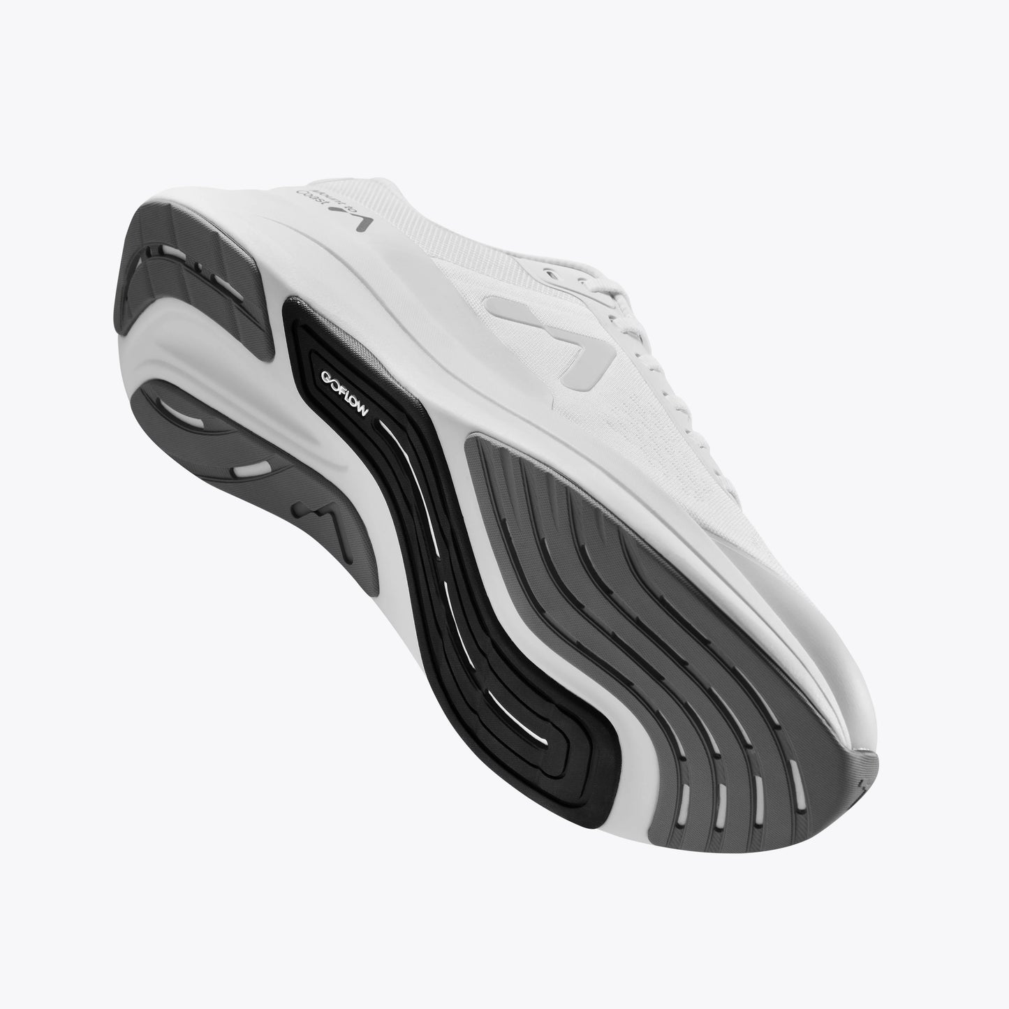 Mount to Coast running shoe sole with GOFLOW design, white and grey #Color_white