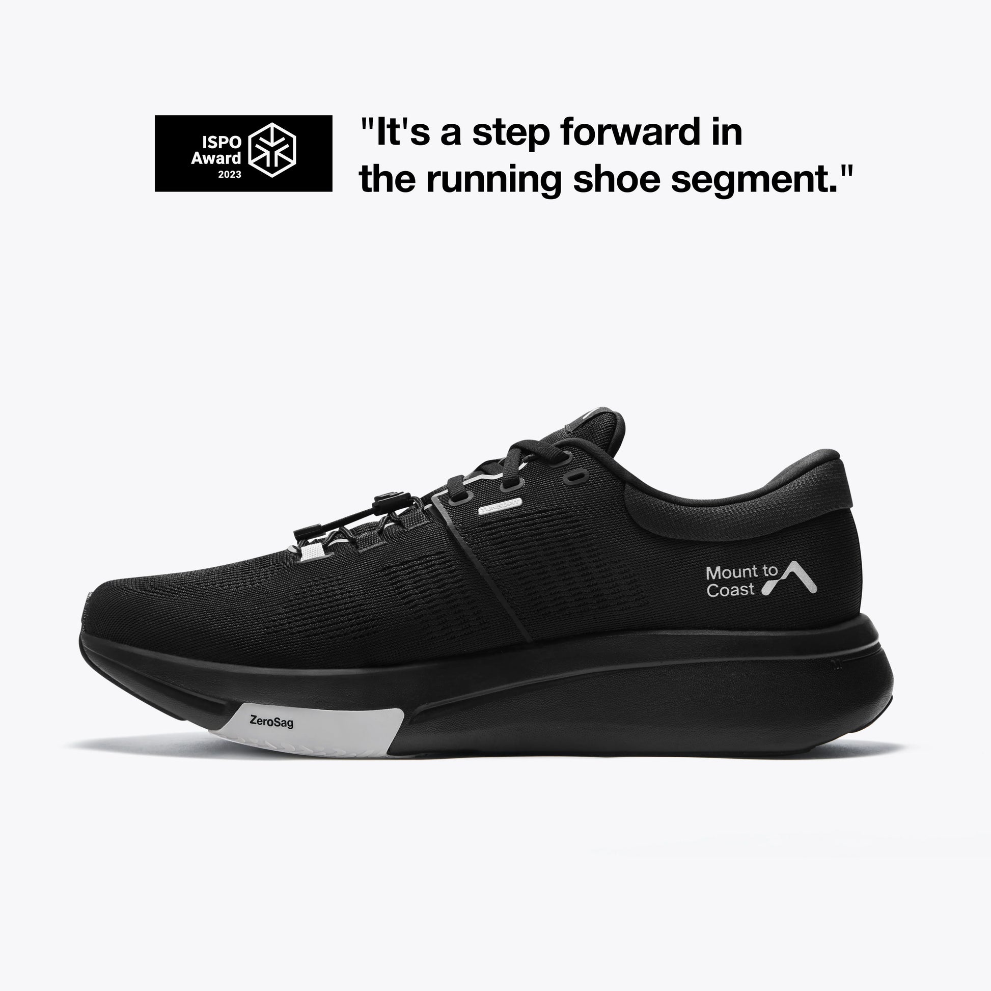 Mount to Coast R1 black running shoe - ISPO Award winner #Color_black