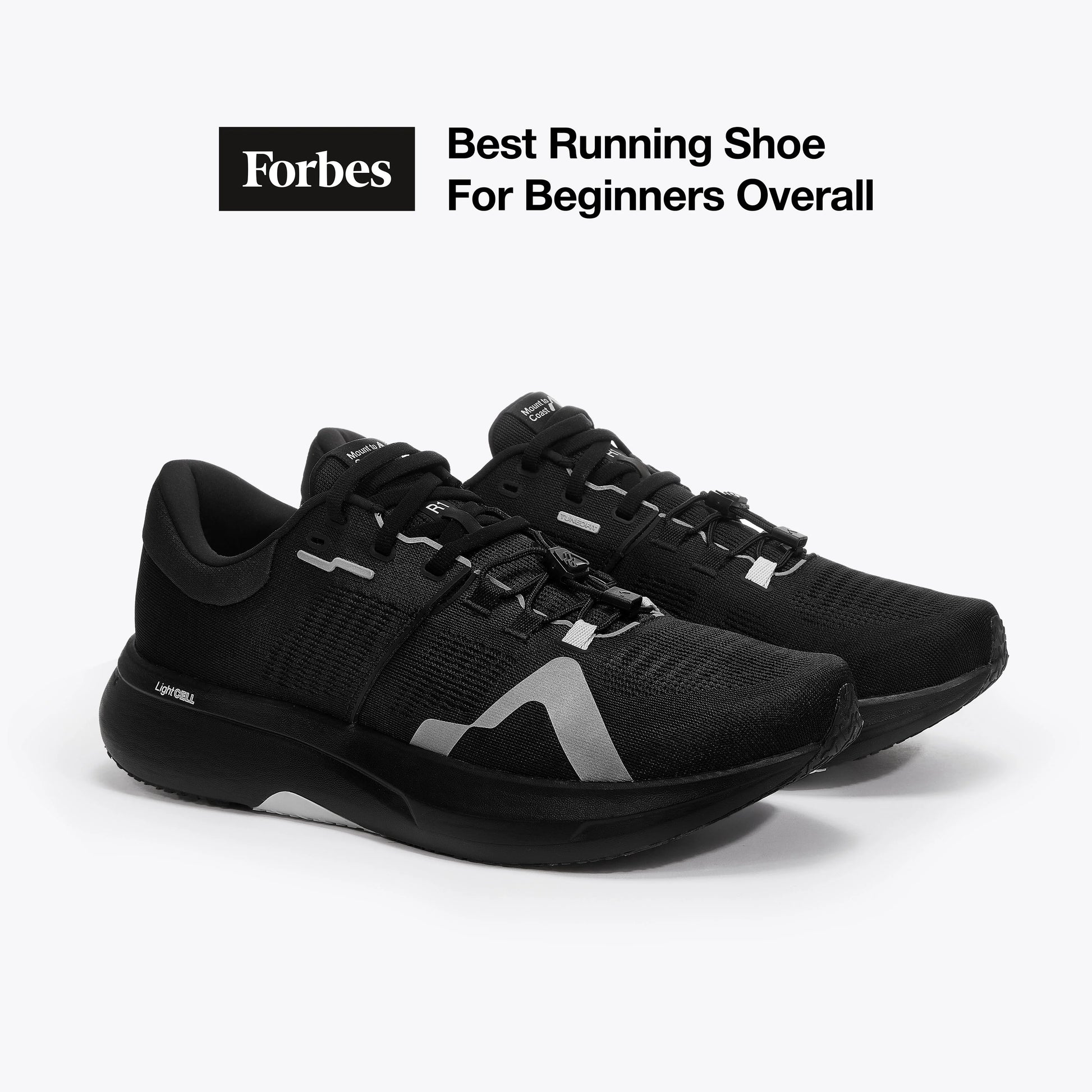 Mount to Coast R1 black running shoes, Forbes Best Running Shoe for Beginners Overall #Color_black