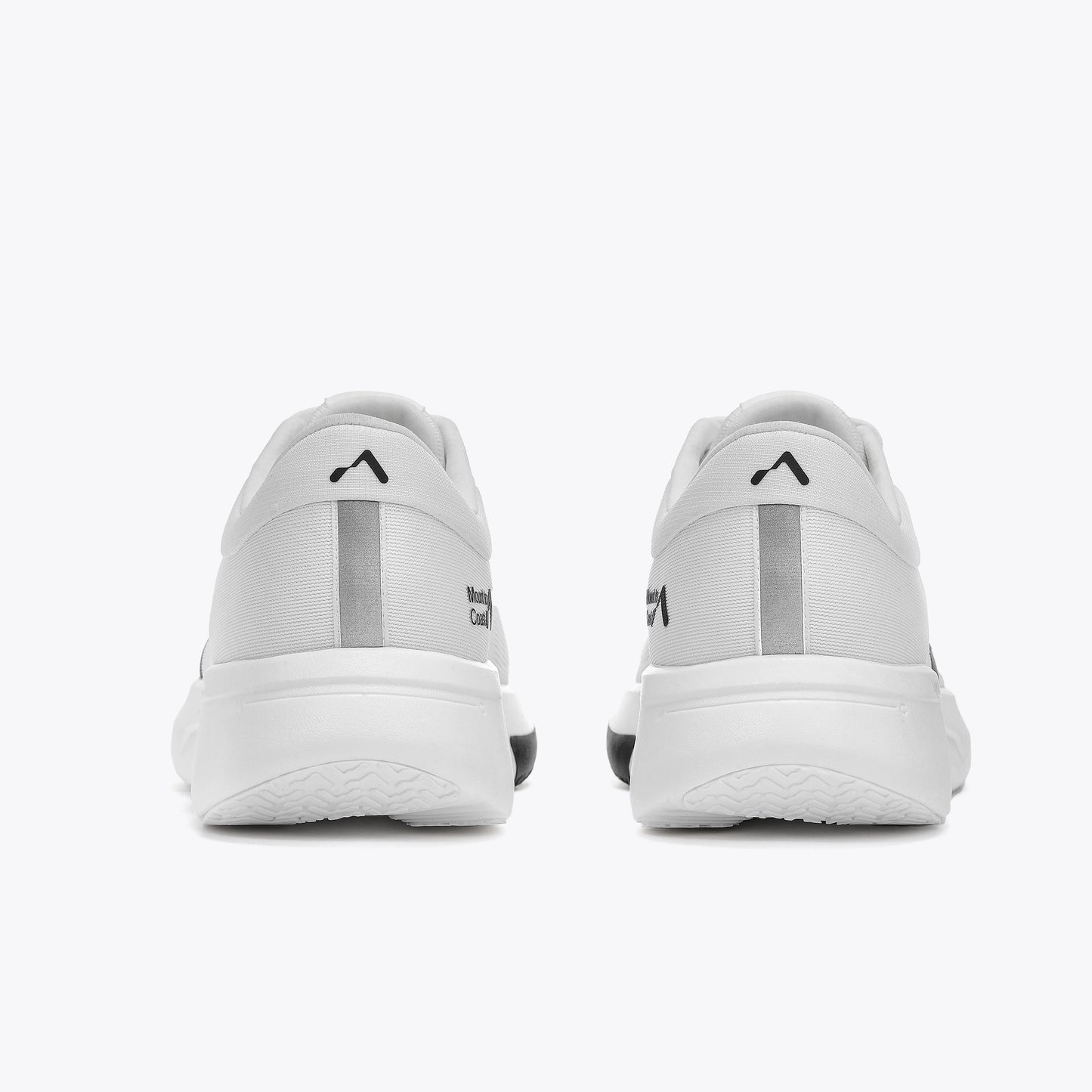 Mount to Coast R1 white running shoes - rear view #Color_white