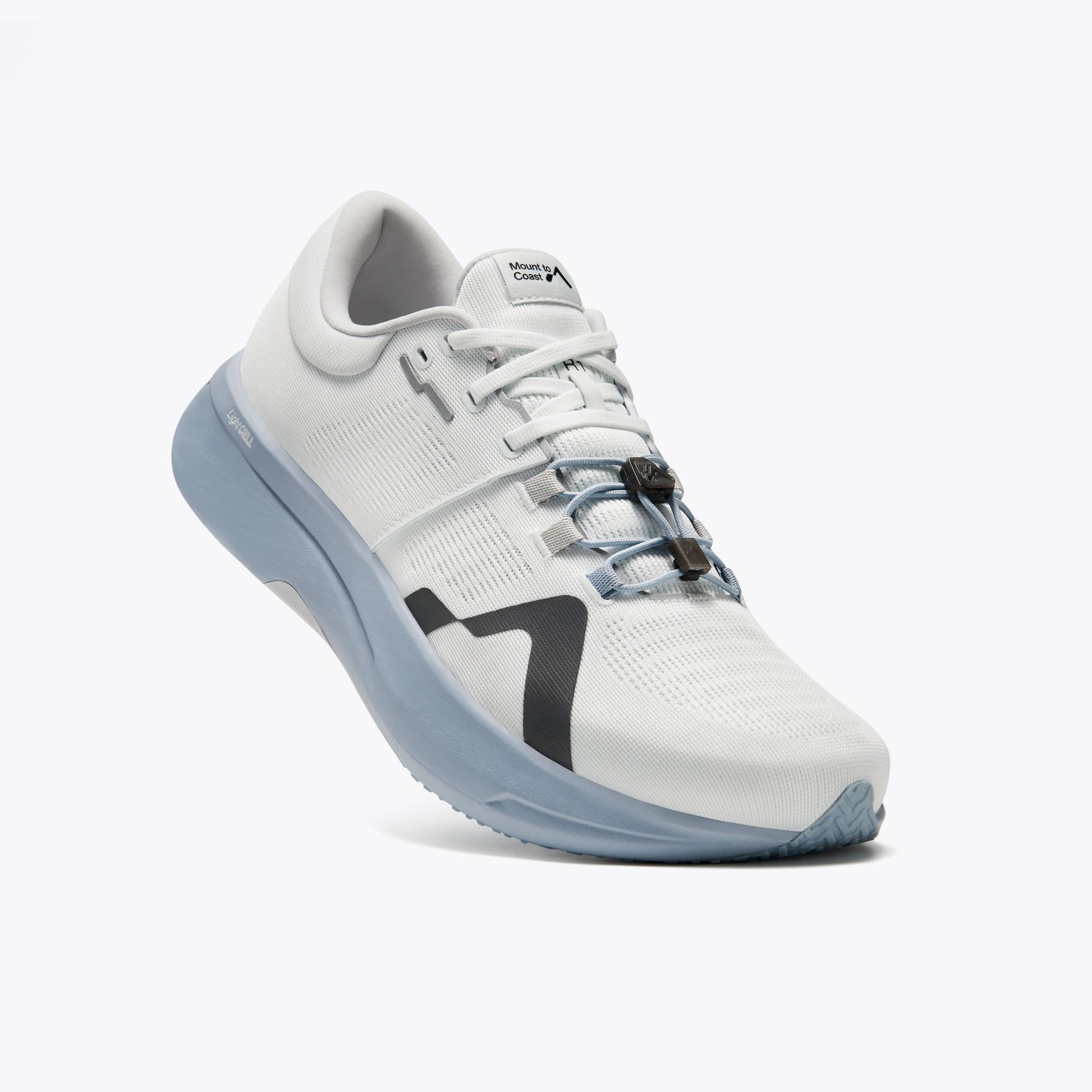 Mount to Coast R1 road running shoe in white and blue. Featuring LightCELL tech for ultramarathons. #Color_twilight