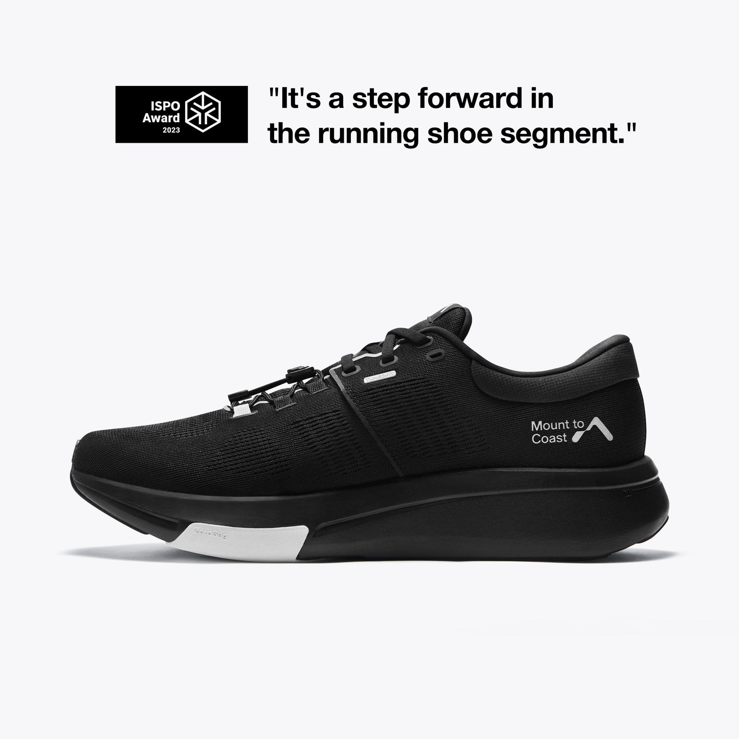 Mount to Coast R1R black running shoe, ISPO Award winner #Color_black
