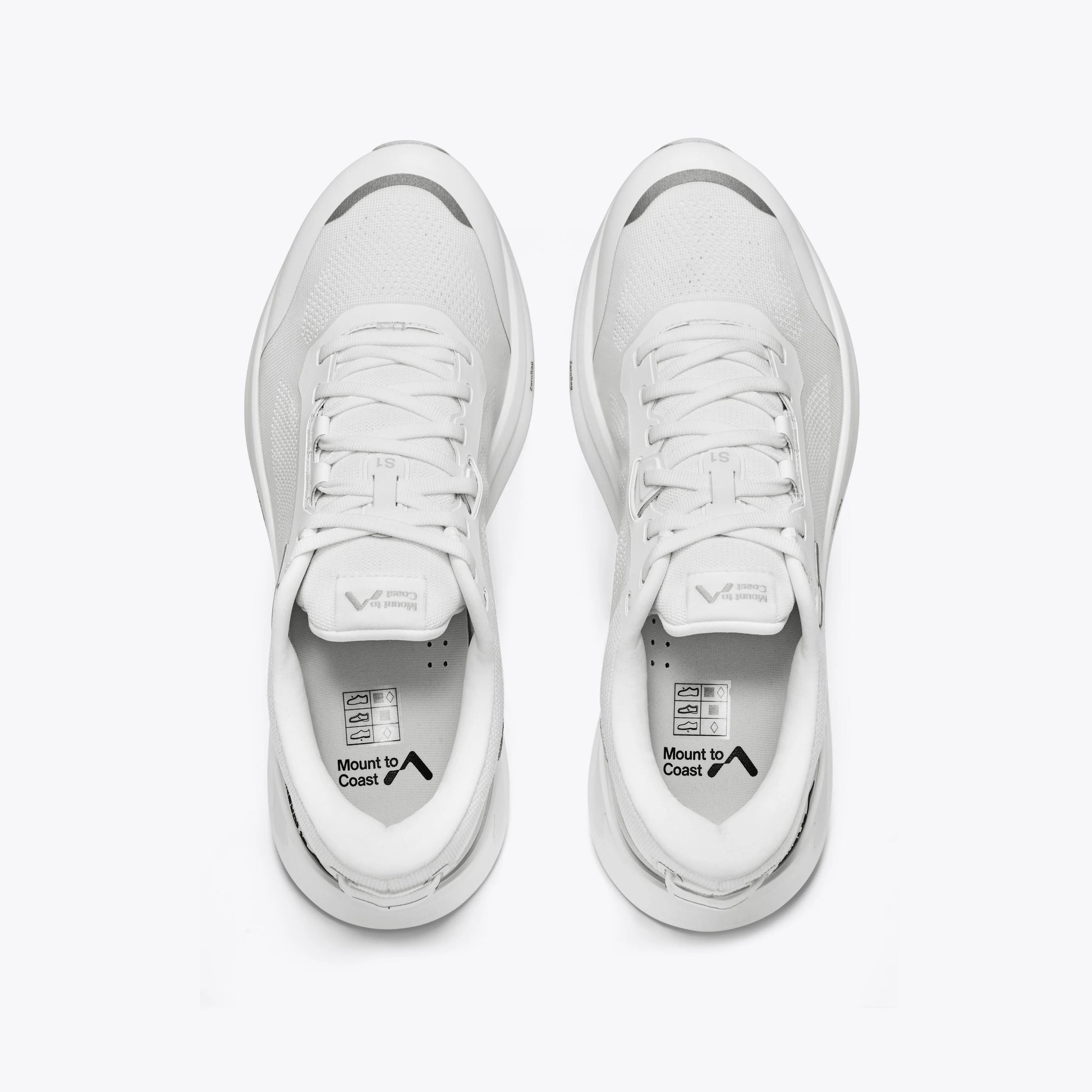 Mount to Coast S1 running shoes overhead view #Color_white